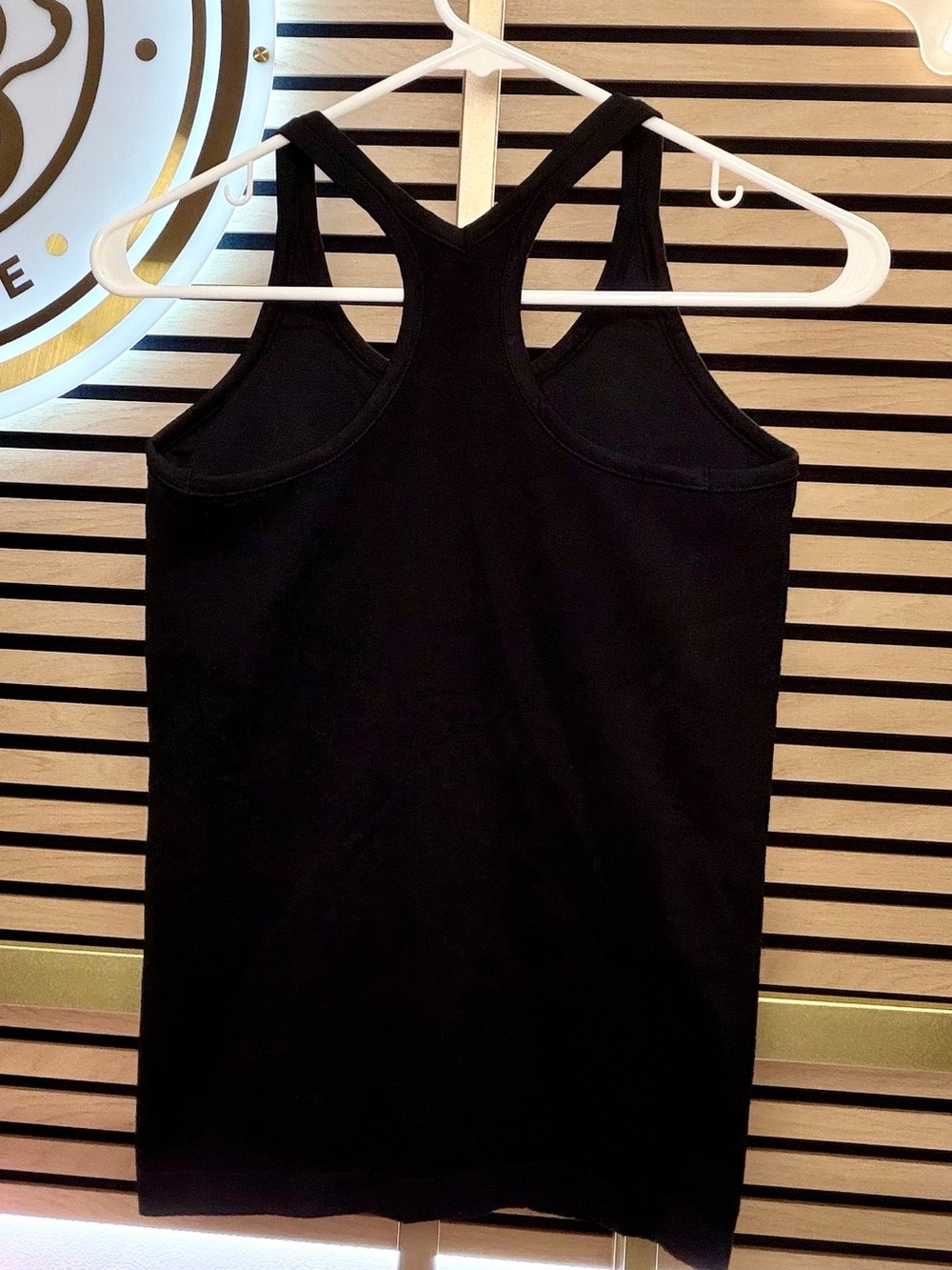 Black Ribbed Racerback Sports Tank Top - Picture 2 of 6